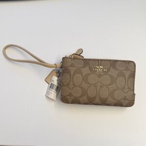 Coach Tan Signature Wristlet